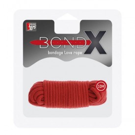 Красная веревка для связывания BONDX LOVE ROPE - 10 м.