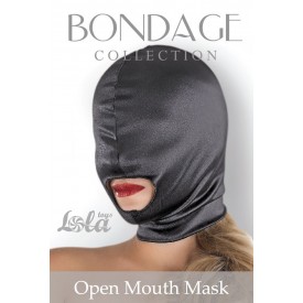 Чёрная шлем-маска Open Mouth Mask с вырезом для рта