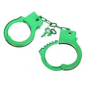 Зеленые пластиковые наручники "Блеск"