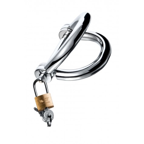 Серебристые наручники Metal в форме восьмерки - размер L